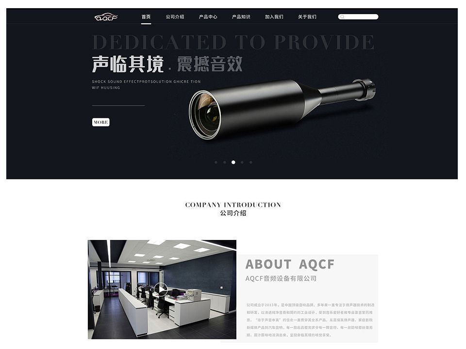 《AQCF音频设备》网站设计